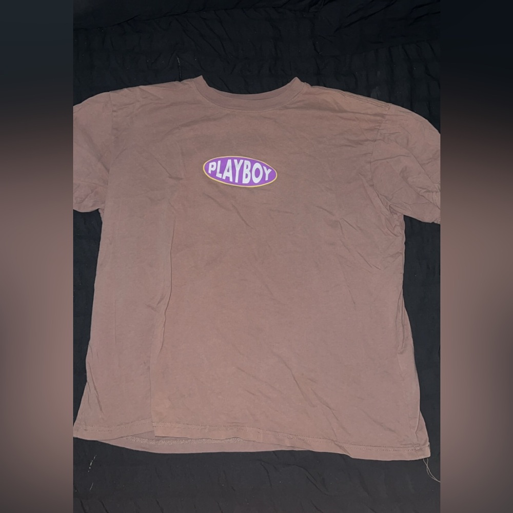 Playboy Brown Tee with Purple Emblem